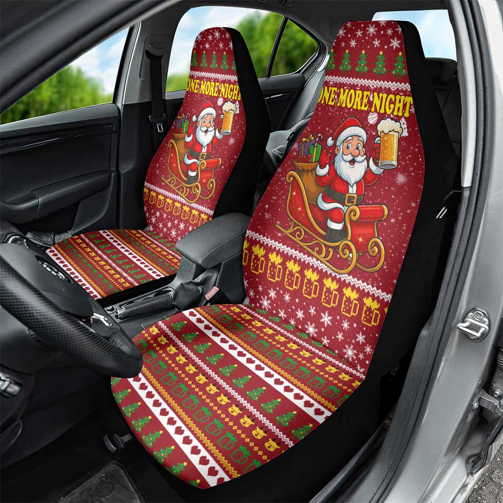 One More Night Santa Beer Christmas Car Seat Cover Xmas Holiday Patterns - Wonder Print Shop