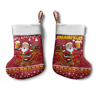 One More Night Santa Beer Christmas Stocking Xmas Holiday Patterns - Wonder Print Shop