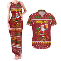 One More Night Santa Beer Christmas Couples Matching Tank Maxi Dress and Hawaiian Shirt Xmas Holiday Patterns - Wonder Print Shop