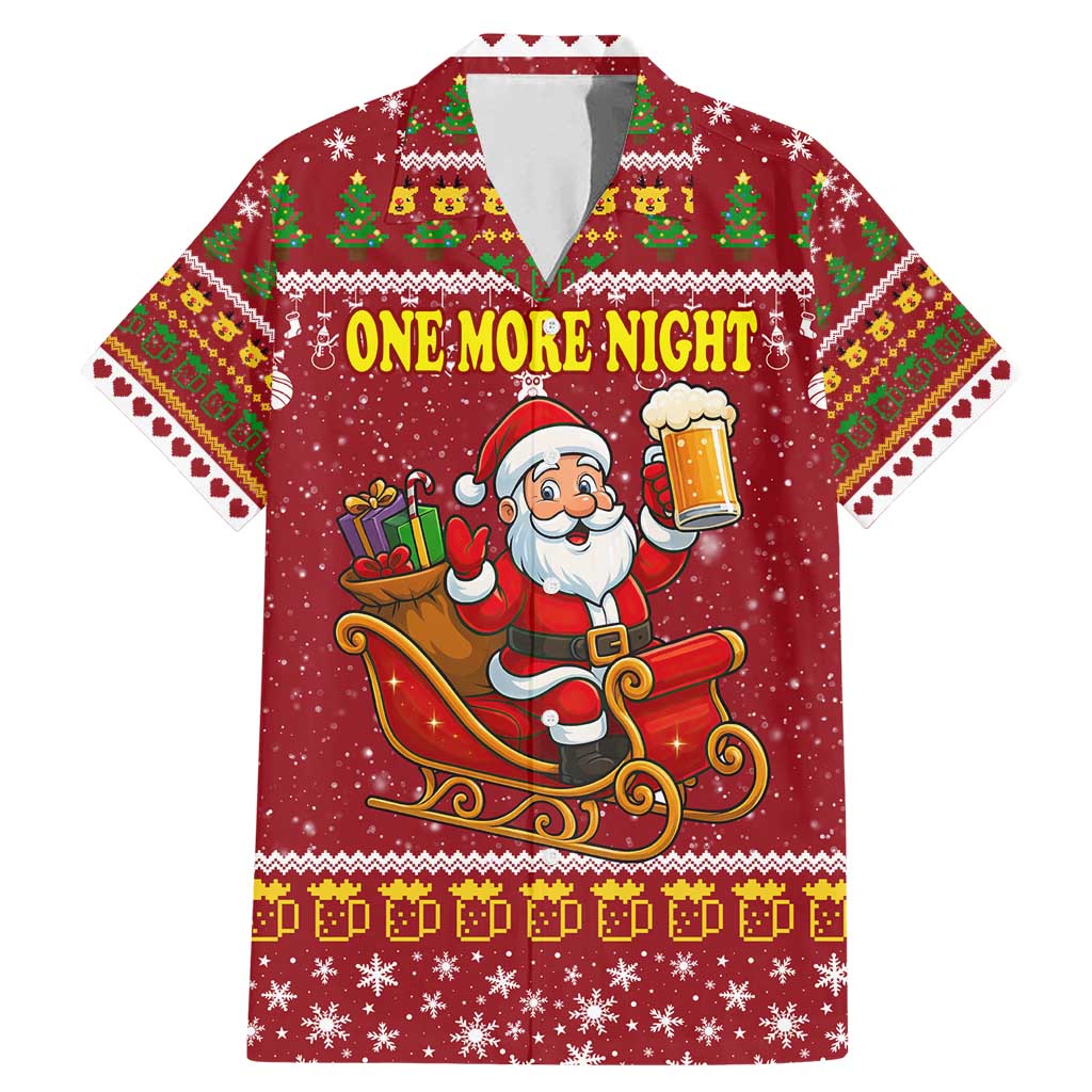 One More Night Santa Beer Christmas Family Matching Mermaid Dress and Hawaiian Shirt Xmas Holiday Patterns - Wonder Print Shop