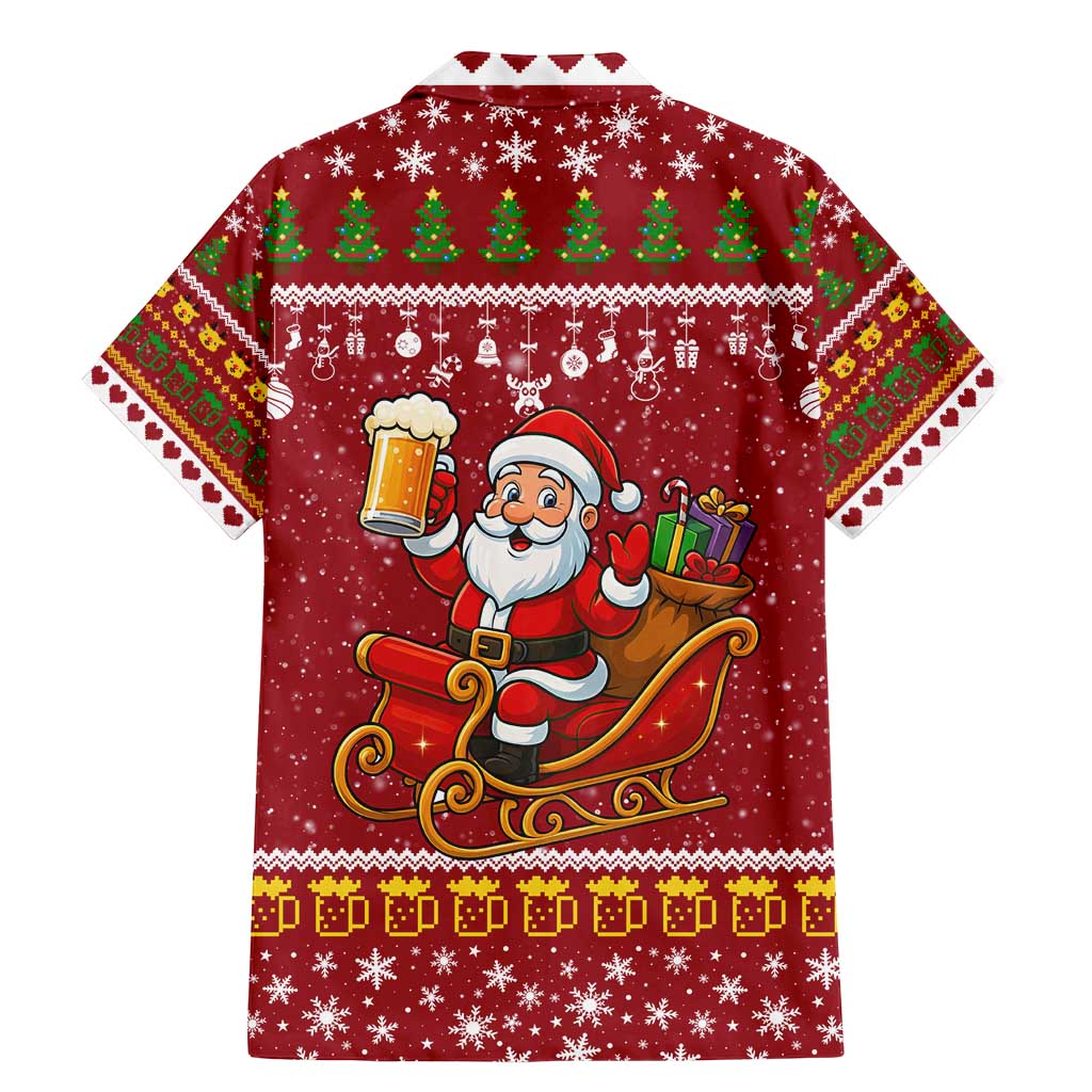 One More Night Santa Beer Christmas Family Matching Mermaid Dress and Hawaiian Shirt Xmas Holiday Patterns - Wonder Print Shop