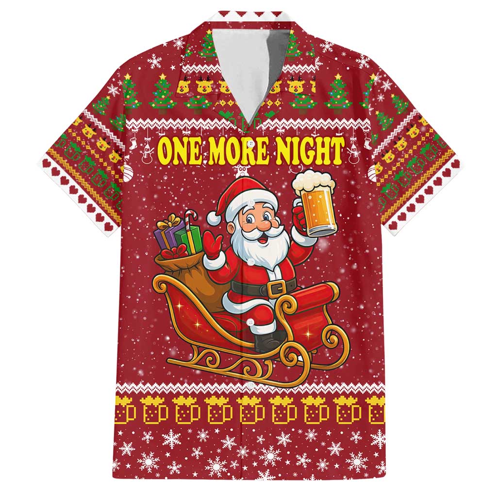 One More Night Santa Beer Christmas Family Matching Puletasi and Hawaiian Shirt Xmas Holiday Patterns - Wonder Print Shop