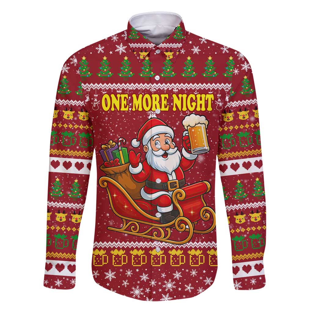 One More Night Santa Beer Christmas Family Matching Puletasi and Hawaiian Shirt Xmas Holiday Patterns - Wonder Print Shop