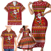 One More Night Santa Beer Christmas Family Matching Short Sleeve Bodycon Dress and Hawaiian Shirt Xmas Holiday Patterns - Wonder Print Shop