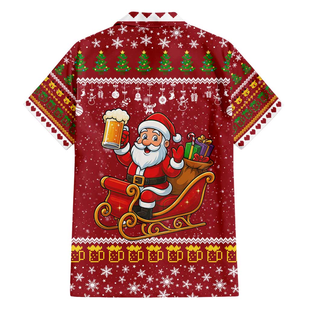 One More Night Santa Beer Christmas Family Matching Summer Maxi Dress and Hawaiian Shirt Xmas Holiday Patterns - Wonder Print Shop