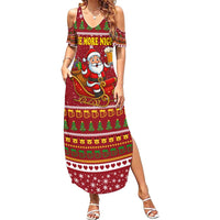 One More Night Santa Beer Christmas Family Matching Summer Maxi Dress and Hawaiian Shirt Xmas Holiday Patterns - Wonder Print Shop