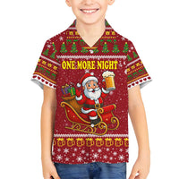 One More Night Santa Beer Christmas Family Matching Summer Maxi Dress and Hawaiian Shirt Xmas Holiday Patterns - Wonder Print Shop