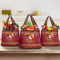 One More Night Santa Beer Christmas Grocery Bag Xmas Holiday Patterns - Wonder Print Shop