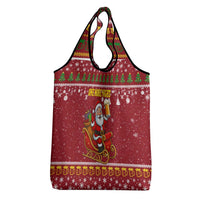 One More Night Santa Beer Christmas Grocery Bag Xmas Holiday Patterns - Wonder Print Shop