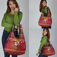 One More Night Santa Beer Christmas Grocery Bag Xmas Holiday Patterns - Wonder Print Shop