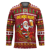 One More Night Santa Beer Christmas Hockey Jersey Xmas Holiday Patterns - Wonder Print Shop