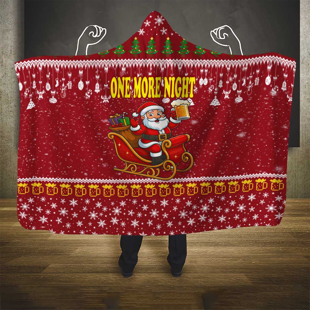 One More Night Santa Beer Christmas Hooded Blanket Xmas Holiday Patterns - Wonder Print Shop