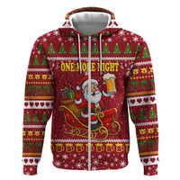 One More Night Santa Beer Christmas Hoodie Xmas Holiday Patterns - Wonder Print Shop