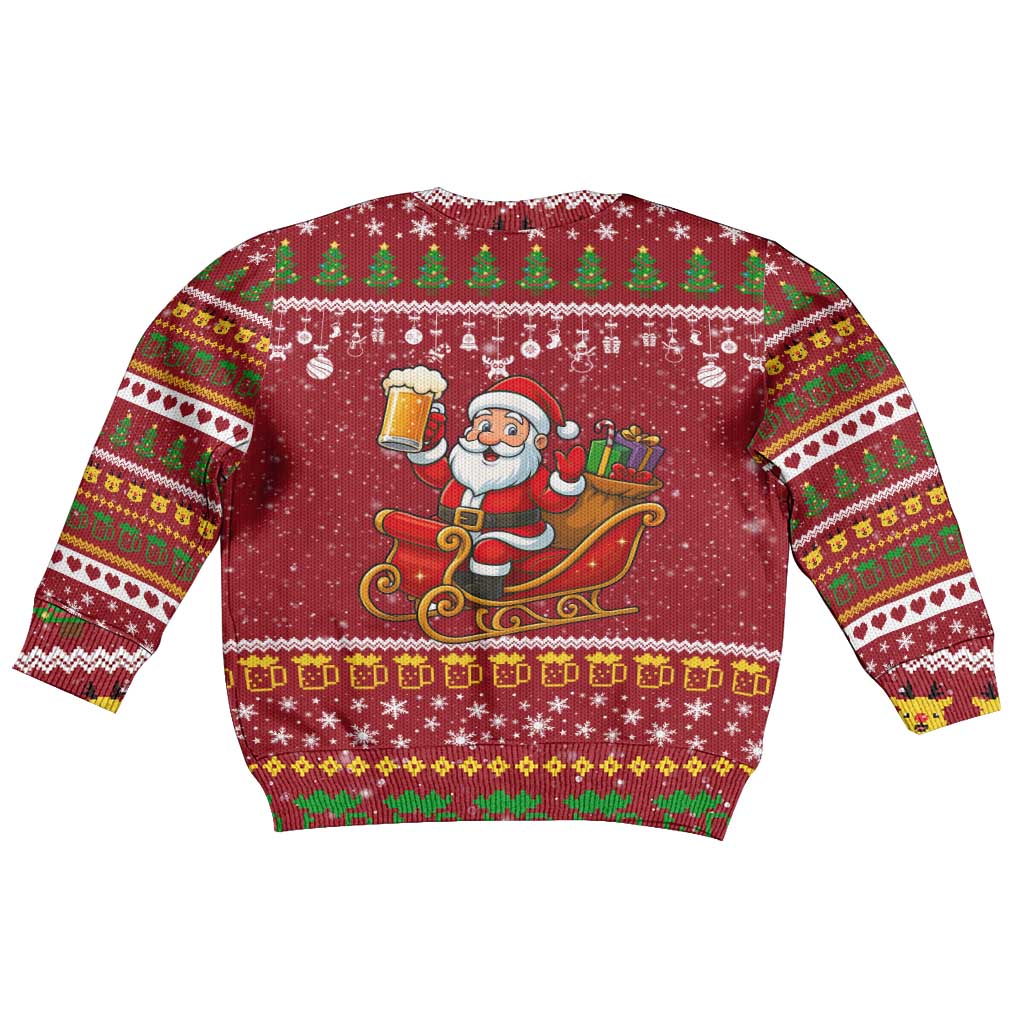 One More Night Santa Beer Christmas Kid Ugly Christmas Sweater Xmas Holiday Patterns - Wonder Print Shop