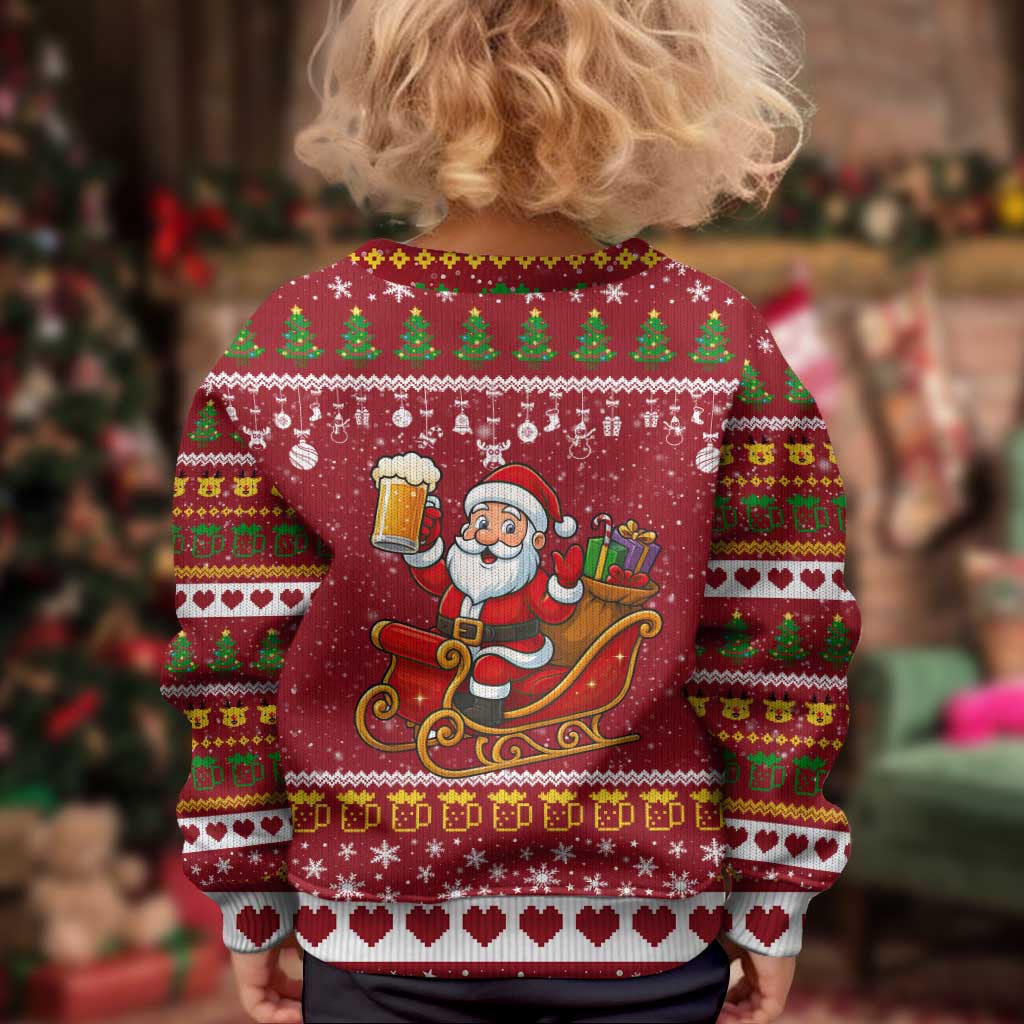 One More Night Santa Beer Christmas Kid Ugly Christmas Sweater Xmas Holiday Patterns - Wonder Print Shop