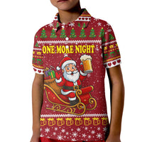 One More Night Santa Beer Christmas Kid Polo Shirt Xmas Holiday Patterns - Wonder Print Shop