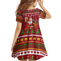 One More Night Santa Beer Christmas Kid Short Sleeve Dress Xmas Holiday Patterns - Wonder Print Shop
