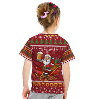One More Night Santa Beer Christmas Kid T Shirt Xmas Holiday Patterns - Wonder Print Shop