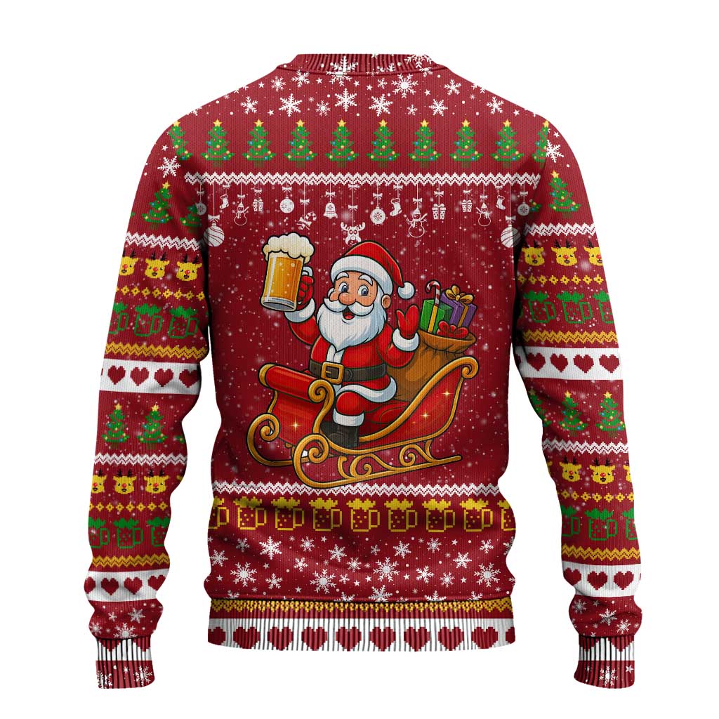 One More Night Santa Beer Christmas Ugly Christmas Sweater Xmas Holiday Patterns - Wonder Print Shop