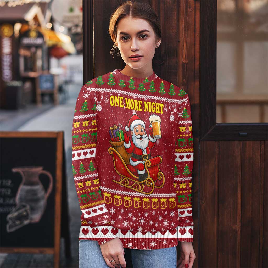 One More Night Santa Beer Christmas Ugly Christmas Sweater Xmas Holiday Patterns - Wonder Print Shop