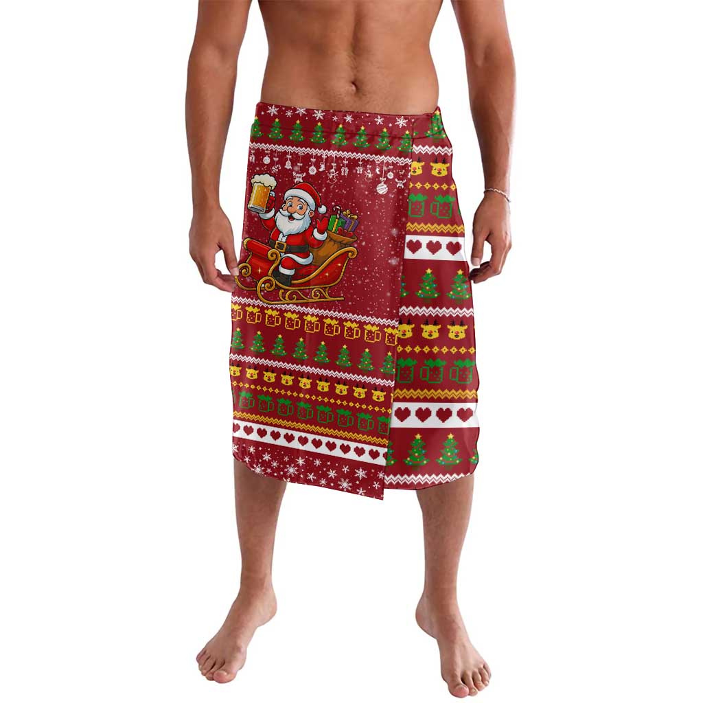 One More Night Santa Beer Christmas Lavalava Xmas Holiday Patterns - Wonder Print Shop