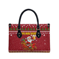 One More Night Santa Beer Christmas Leather Bag Xmas Holiday Patterns - Wonder Print Shop