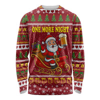 One More Night Santa Beer Christmas Long Sleeve Shirt Xmas Holiday Patterns - Wonder Print Shop