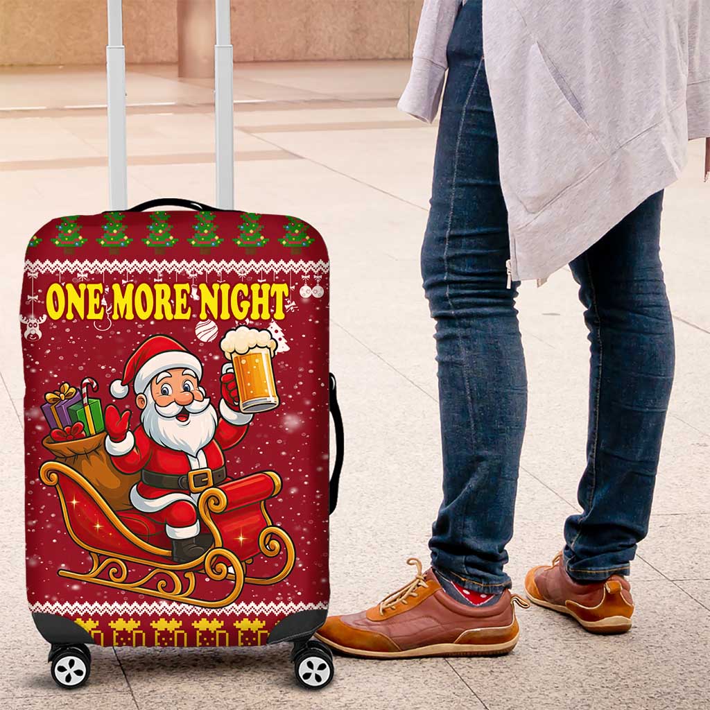 One More Night Santa Beer Christmas Luggage Cover Xmas Holiday Patterns - Wonder Print Shop