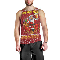 One More Night Santa Beer Christmas Men Tank Top Xmas Holiday Patterns - Wonder Print Shop