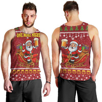 One More Night Santa Beer Christmas Men Tank Top Xmas Holiday Patterns - Wonder Print Shop