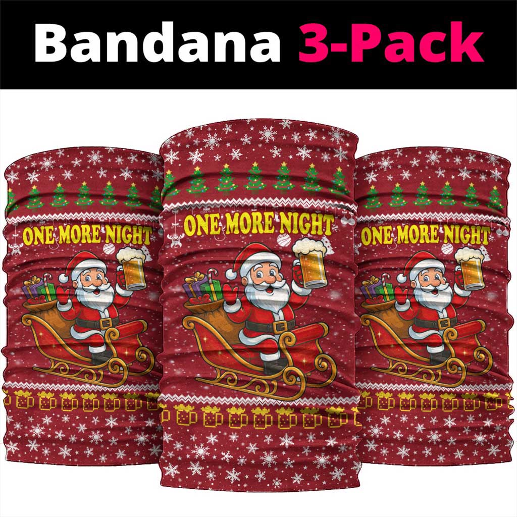 One More Night Santa Beer Christmas Neck Gaiter Xmas Holiday Patterns - Wonder Print Shop