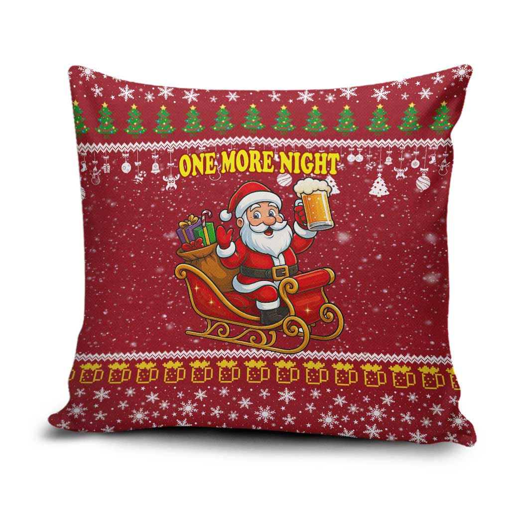 One More Night Santa Beer Christmas Pillow Cover Xmas Holiday Patterns - Wonder Print Shop