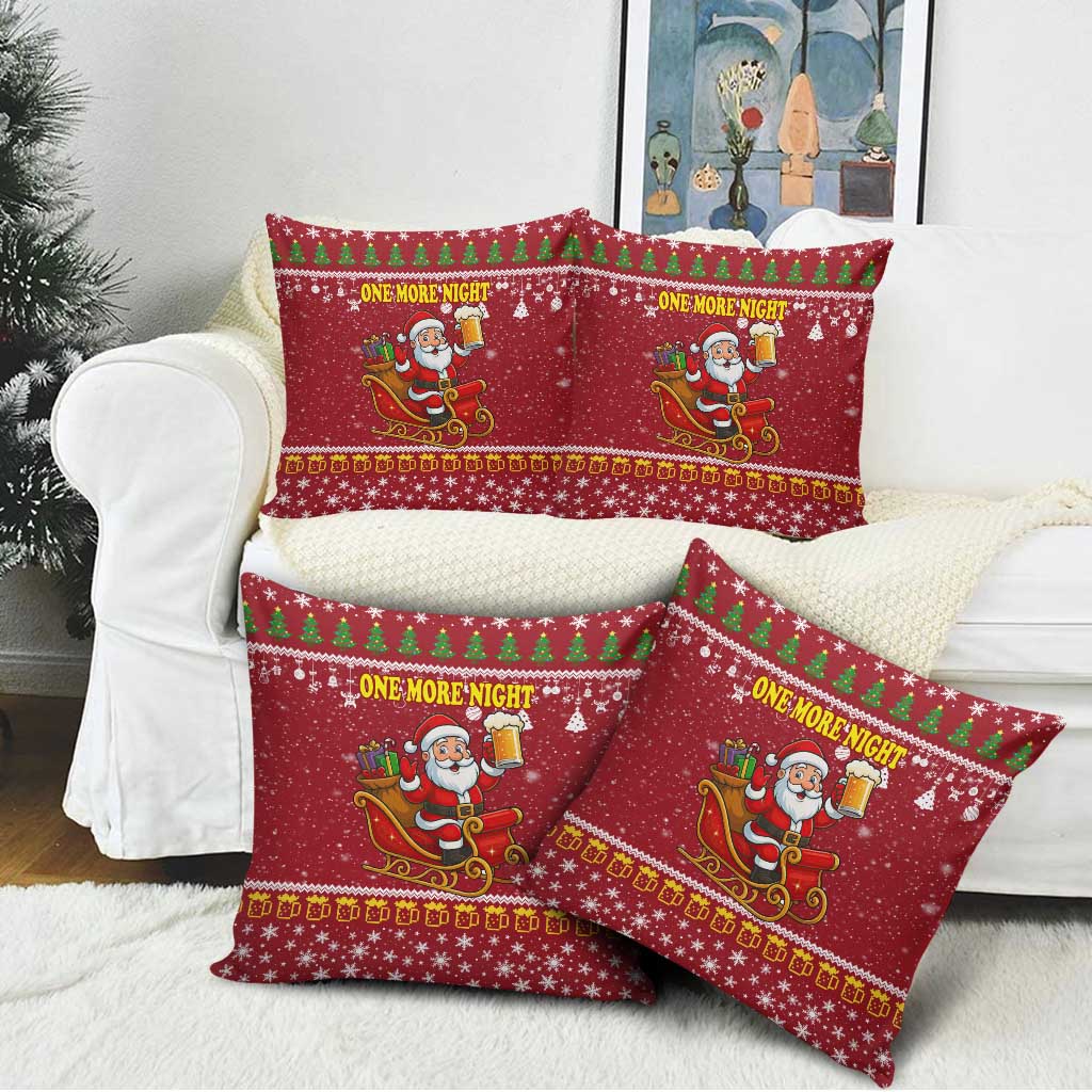 One More Night Santa Beer Christmas Pillow Cover Xmas Holiday Patterns - Wonder Print Shop