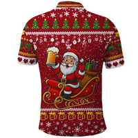 One More Night Santa Beer Christmas Polo Shirt Xmas Holiday Patterns - Wonder Print Shop