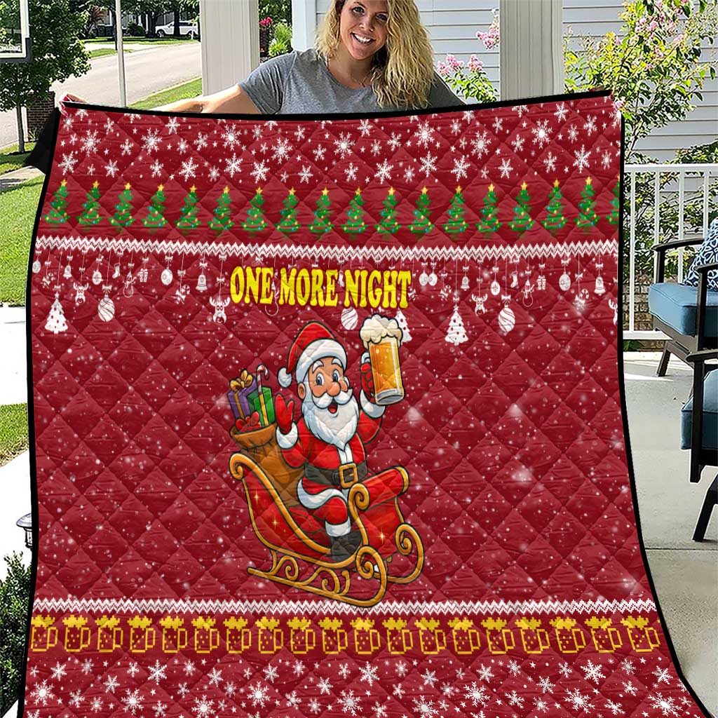 One More Night Santa Beer Christmas Quilt Xmas Holiday Patterns - Wonder Print Shop