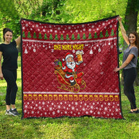 One More Night Santa Beer Christmas Quilt Xmas Holiday Patterns - Wonder Print Shop