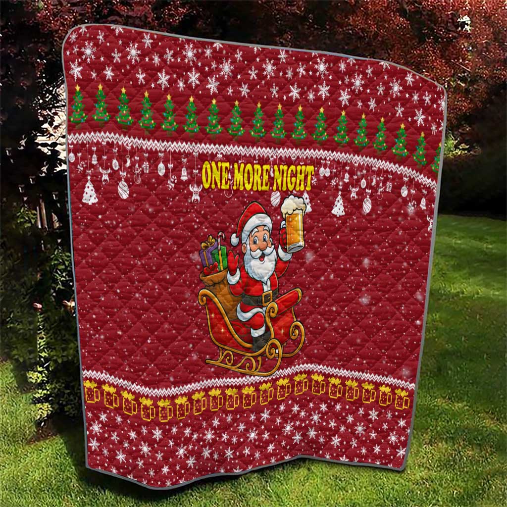 One More Night Santa Beer Christmas Quilt Xmas Holiday Patterns - Wonder Print Shop