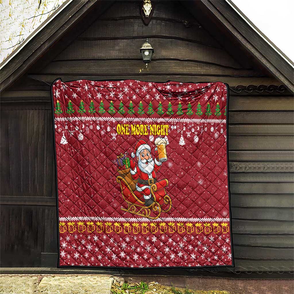 One More Night Santa Beer Christmas Quilt Xmas Holiday Patterns - Wonder Print Shop
