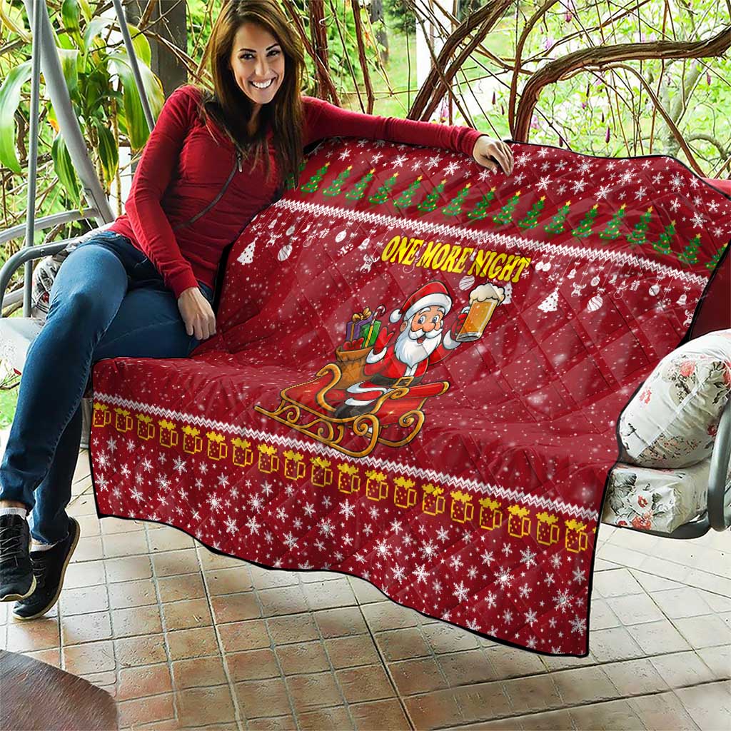 One More Night Santa Beer Christmas Quilt Xmas Holiday Patterns - Wonder Print Shop