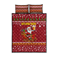 One More Night Santa Beer Christmas Quilt Bed Set Xmas Holiday Patterns - Wonder Print Shop