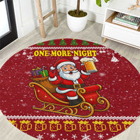 One More Night Santa Beer Christmas Round Carpet Xmas Holiday Patterns - Wonder Print Shop