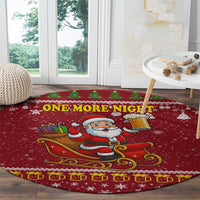 One More Night Santa Beer Christmas Round Carpet Xmas Holiday Patterns - Wonder Print Shop