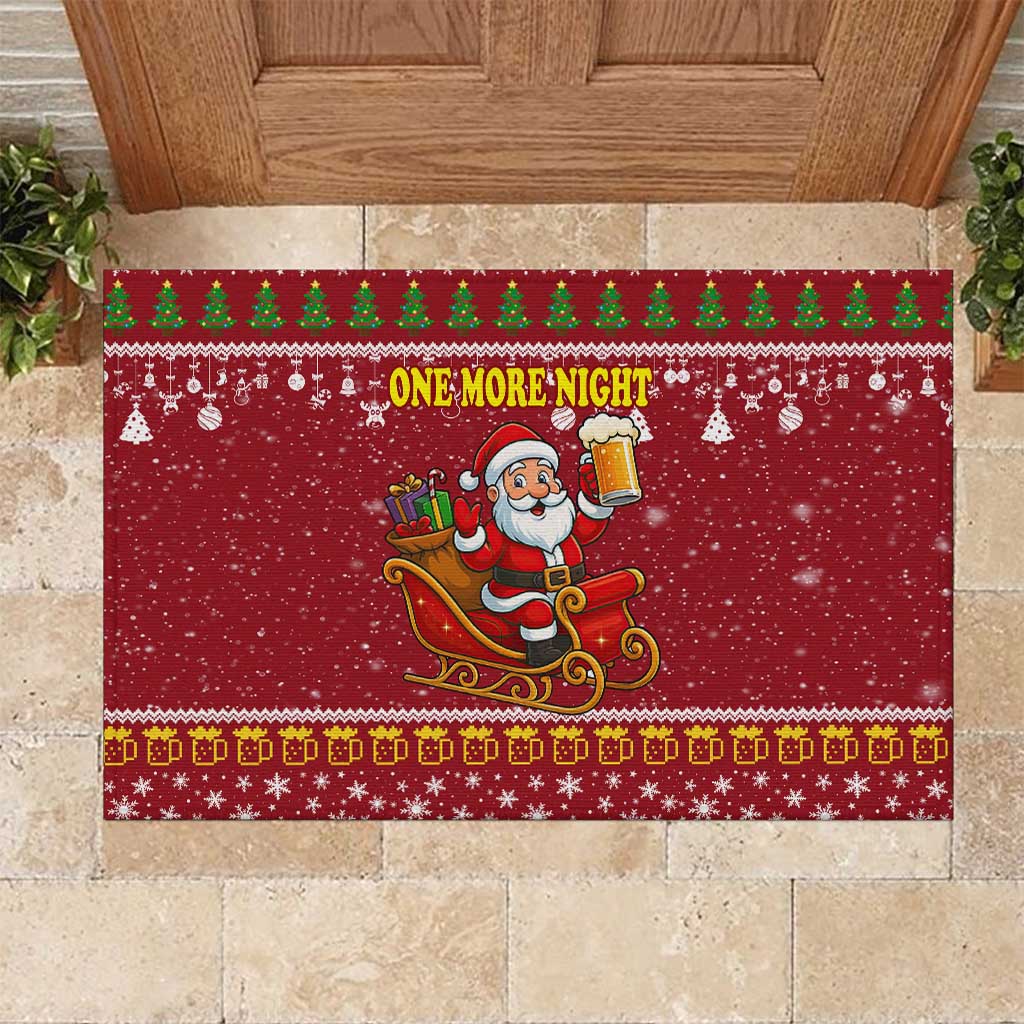 One More Night Santa Beer Christmas Rubber Doormat Xmas Holiday Patterns - Wonder Print Shop