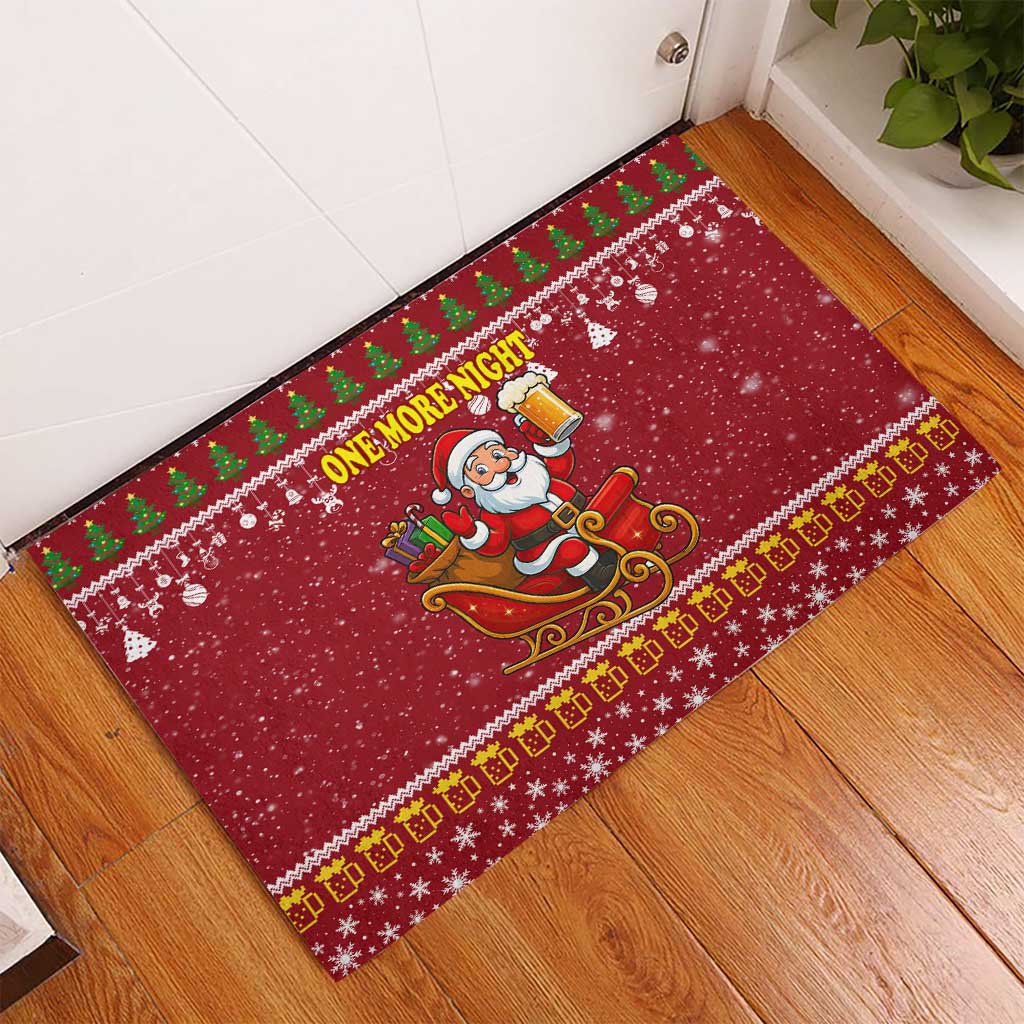 One More Night Santa Beer Christmas Rubber Doormat Xmas Holiday Patterns - Wonder Print Shop