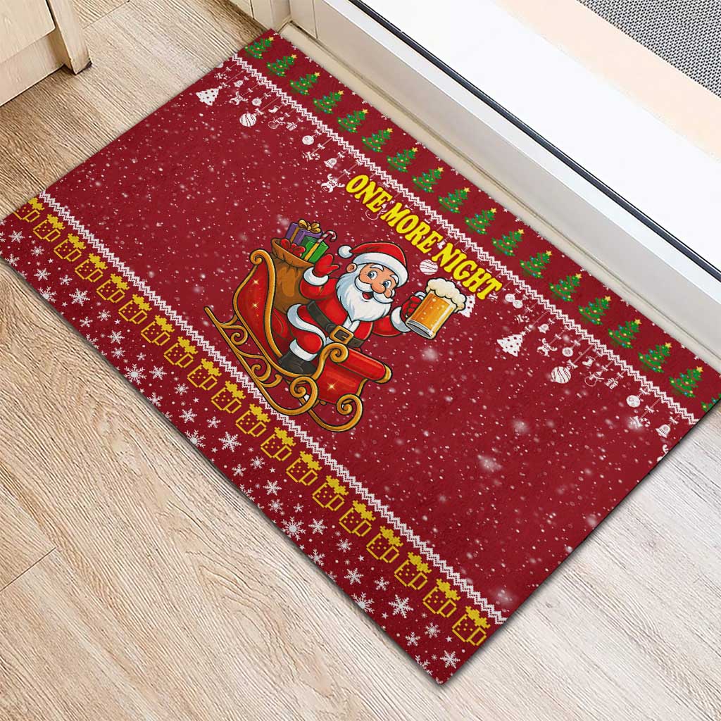 One More Night Santa Beer Christmas Rubber Doormat Xmas Holiday Patterns - Wonder Print Shop
