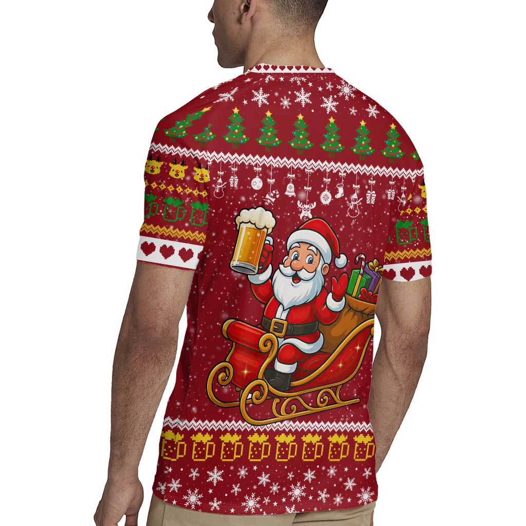 One More Night Santa Beer Christmas Rugby Jersey Xmas Holiday Patterns - Wonder Print Shop