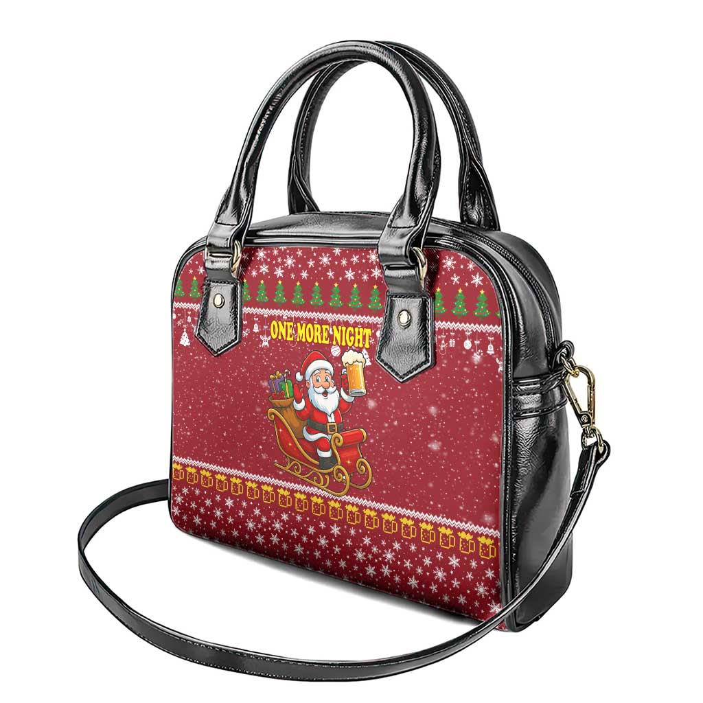 One More Night Santa Beer Christmas Shoulder Handbag Xmas Holiday Patterns - Wonder Print Shop