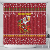 One More Night Santa Beer Christmas Shower Curtain Xmas Holiday Patterns - Wonder Print Shop