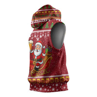 One More Night Santa Beer Christmas Sleeveless Hoodie Xmas Holiday Patterns - Wonder Print Shop
