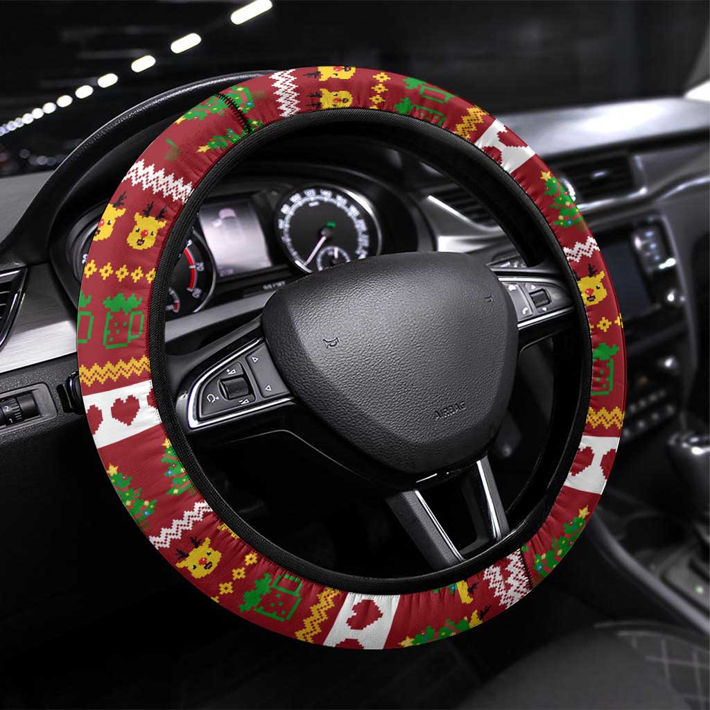 One More Night Santa Beer Christmas Steering Wheel Cover Xmas Holiday Patterns - Wonder Print Shop